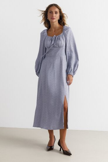 Midi dress staple drops on gray