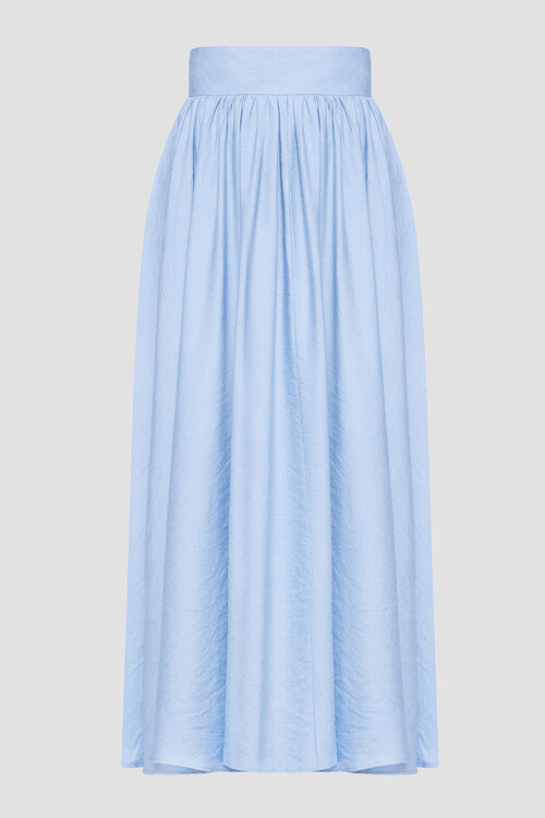 Buy Light blue eco linen skirt plus size midaxi light blue color eco linen casual style buy in VOVK online store