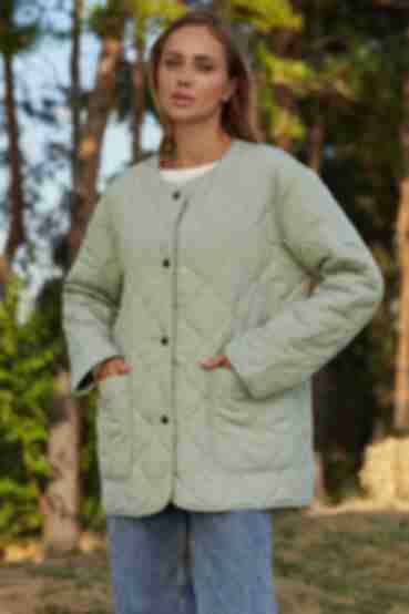 Sage quilted raincoat jacket