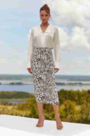 Skirt demi trapeze coft black spots on white