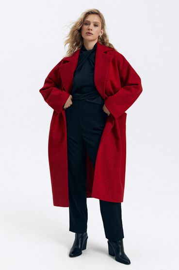 Oversized coat fabric red #2