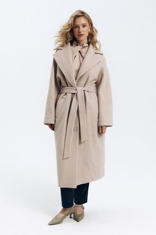 Oversize coat overcoat paltova fabric latte 