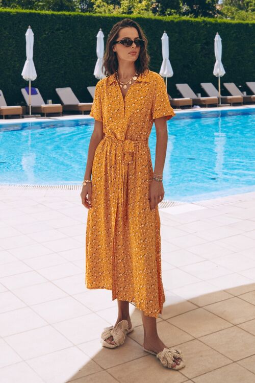 Shirt dress midi staple yellow