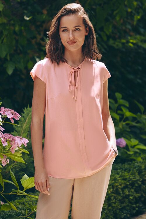 Blouse with short sleeves staple fuchsia