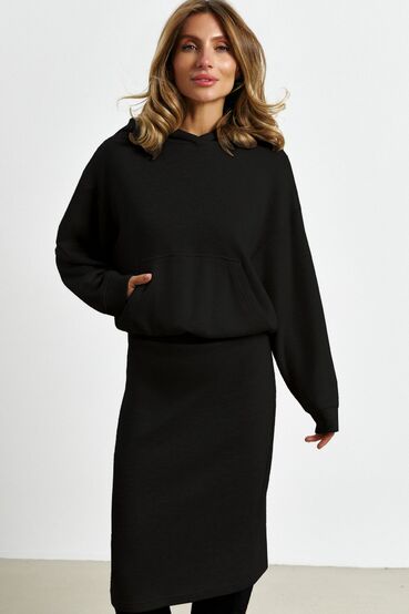 Dress - hoodie demi angora black plus size #2