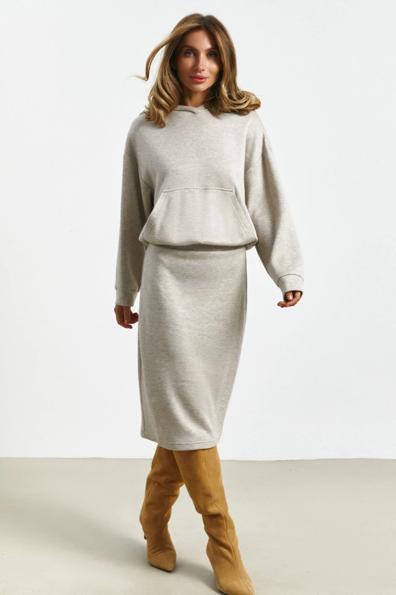 Dress - hoodie demi angora moco