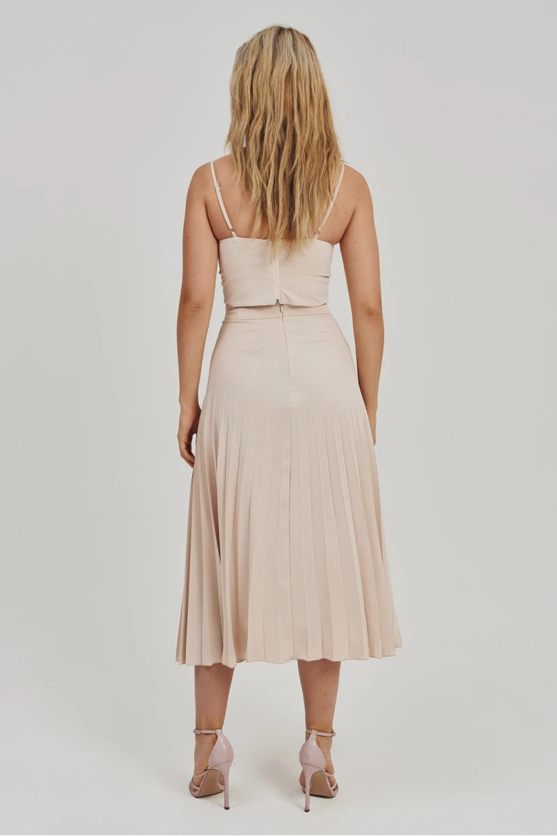 Midi skirt suit fabric polyviscose beige #2