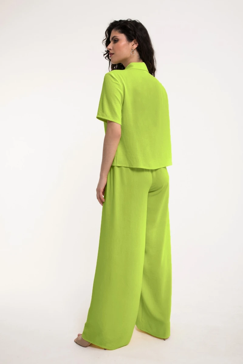 Blouse with short sleeves viscose lime reaper