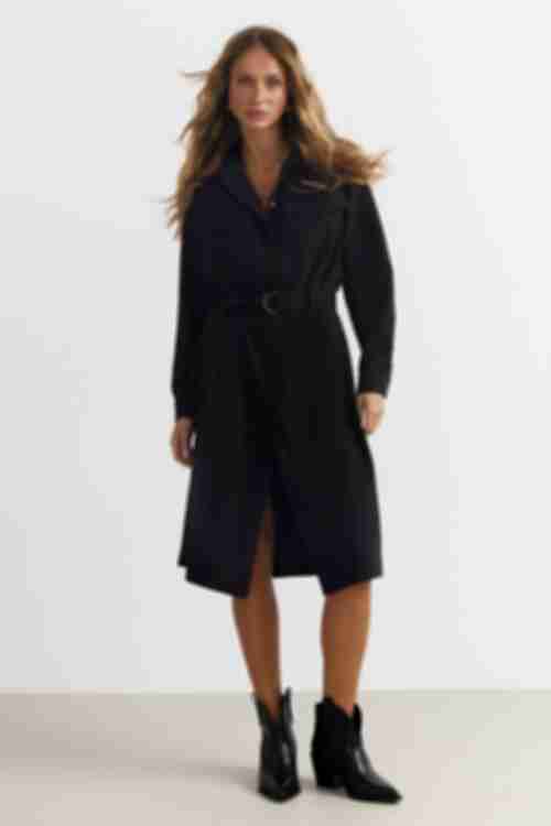 Demi dress black suit fabric plus size