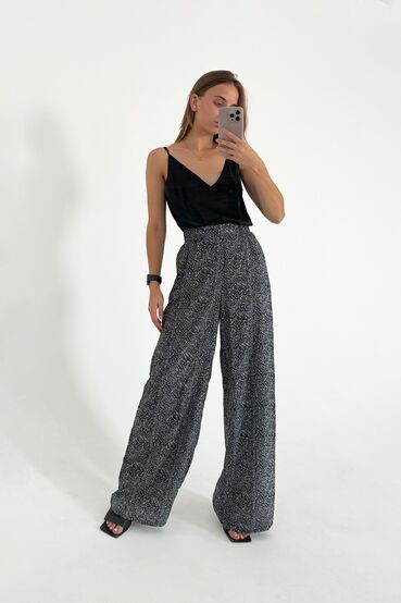 Trousers-palazzo staple white small color on black