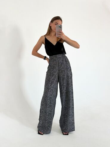 Trousers-palazzo staple white small color on black #2