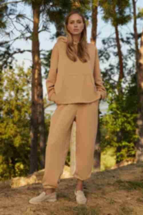 Suit hoodie and trousers knitwear