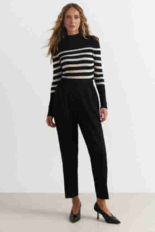 Black skinny trousers with an elastic band