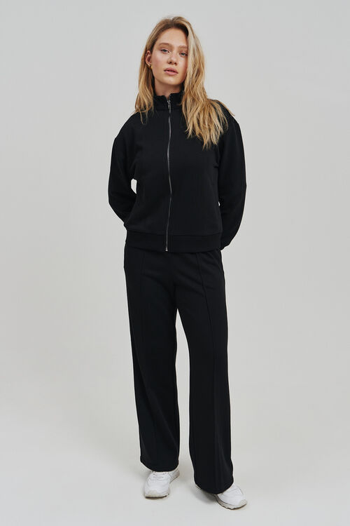 Bomber suit and trousers knit black 