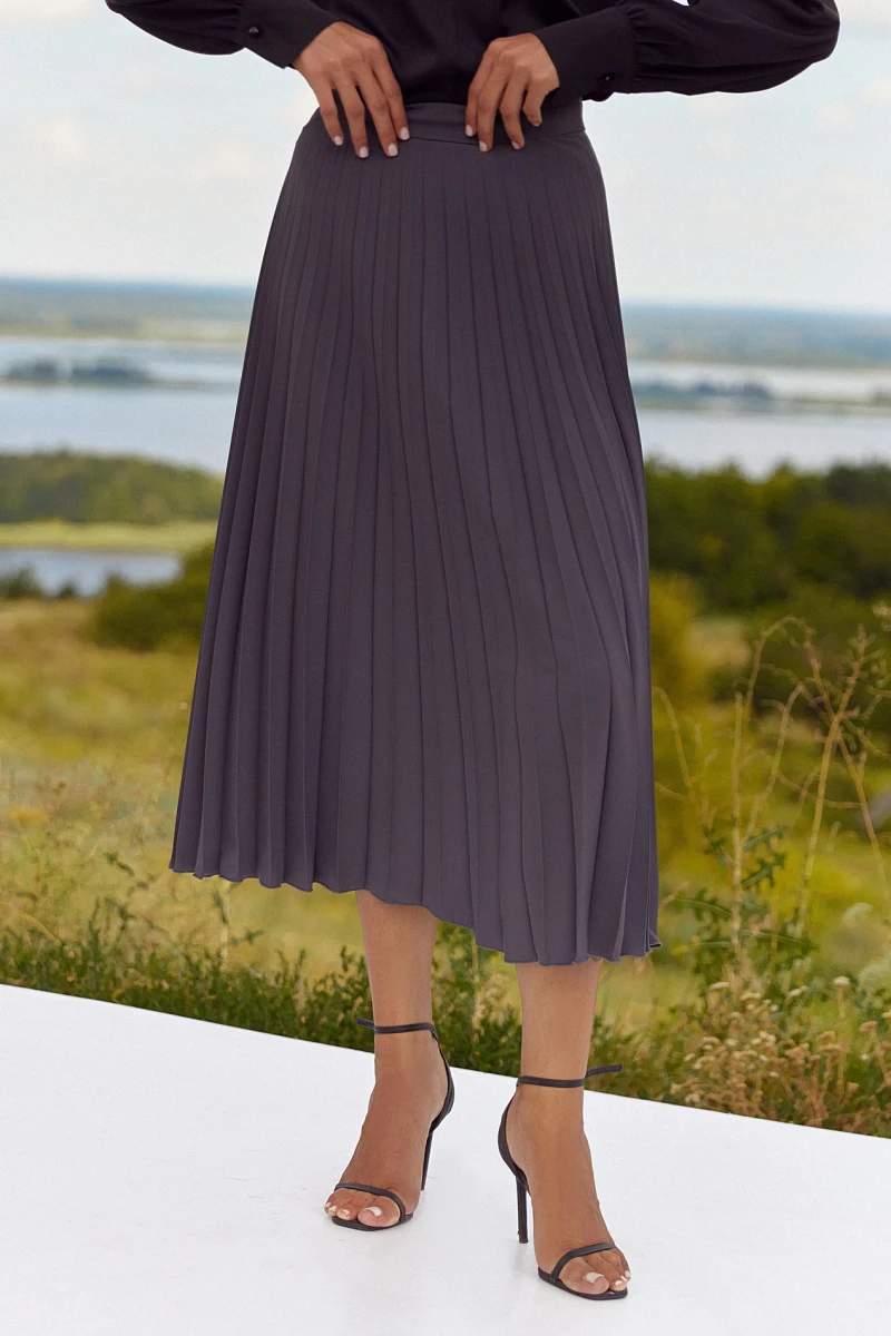 Skirt midi costume fabric polyviscose graphite #2
