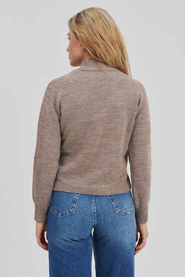 Knitted sweater with a mokko neck  #2