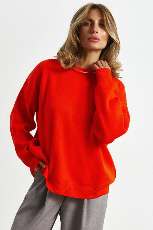 Orange knitted sweater