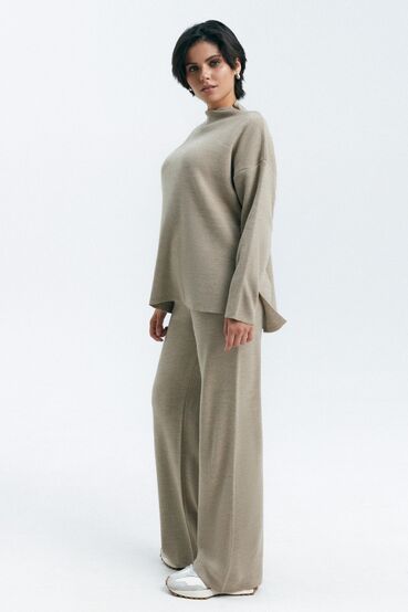 Suit sweater with trousers knitted beige #2