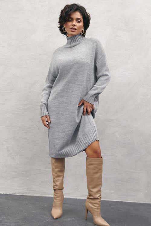 Gray knitted demi dress