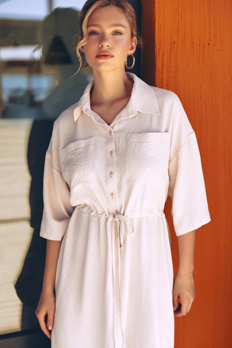Demi shirt dress viscose reaper ivory #2