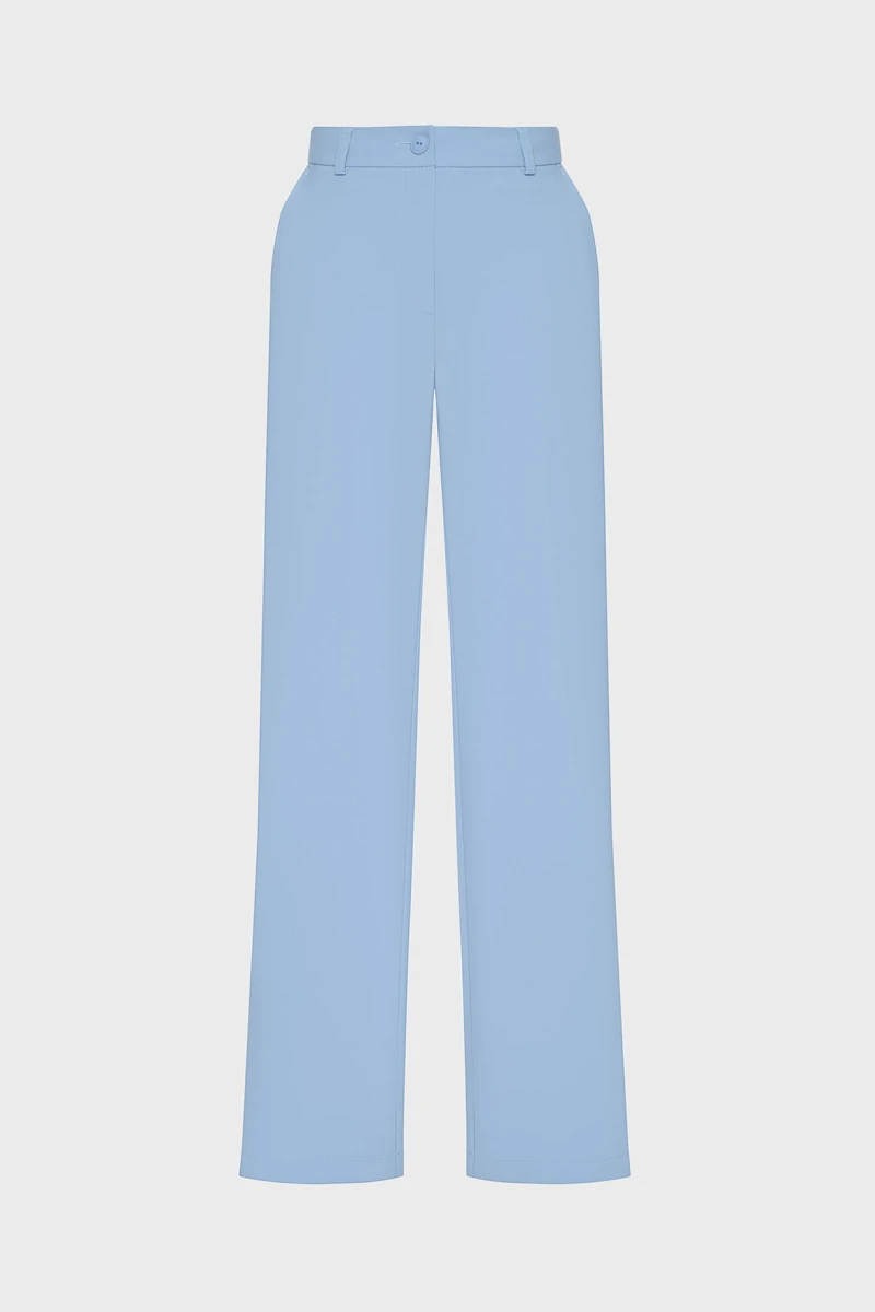 Flared trousers suit fabric blue