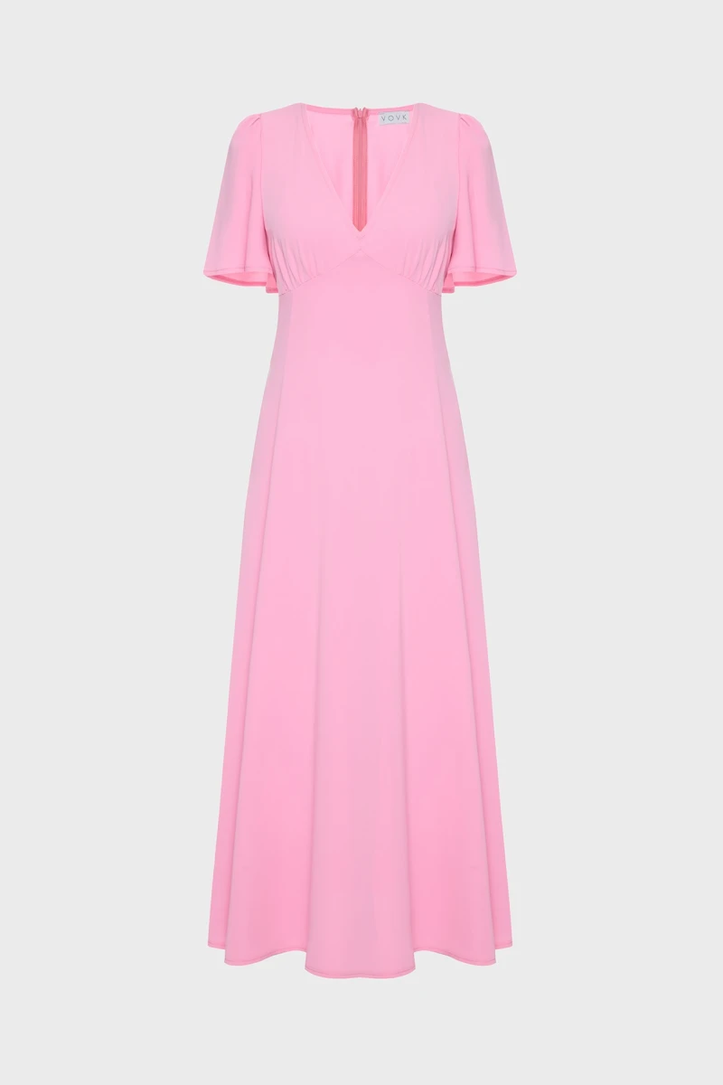 Pink polyresin midi dress