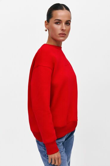 Sweatshirt knitted with a red pil #2