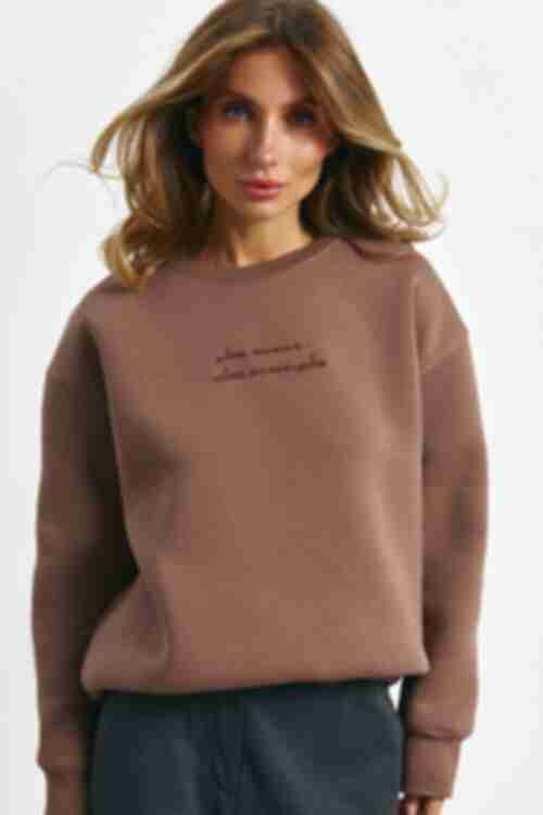 Knitted sweatshirt with moko pile