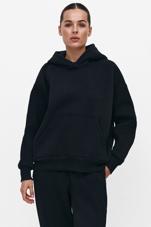 Hoodie with a zipper tai dai black