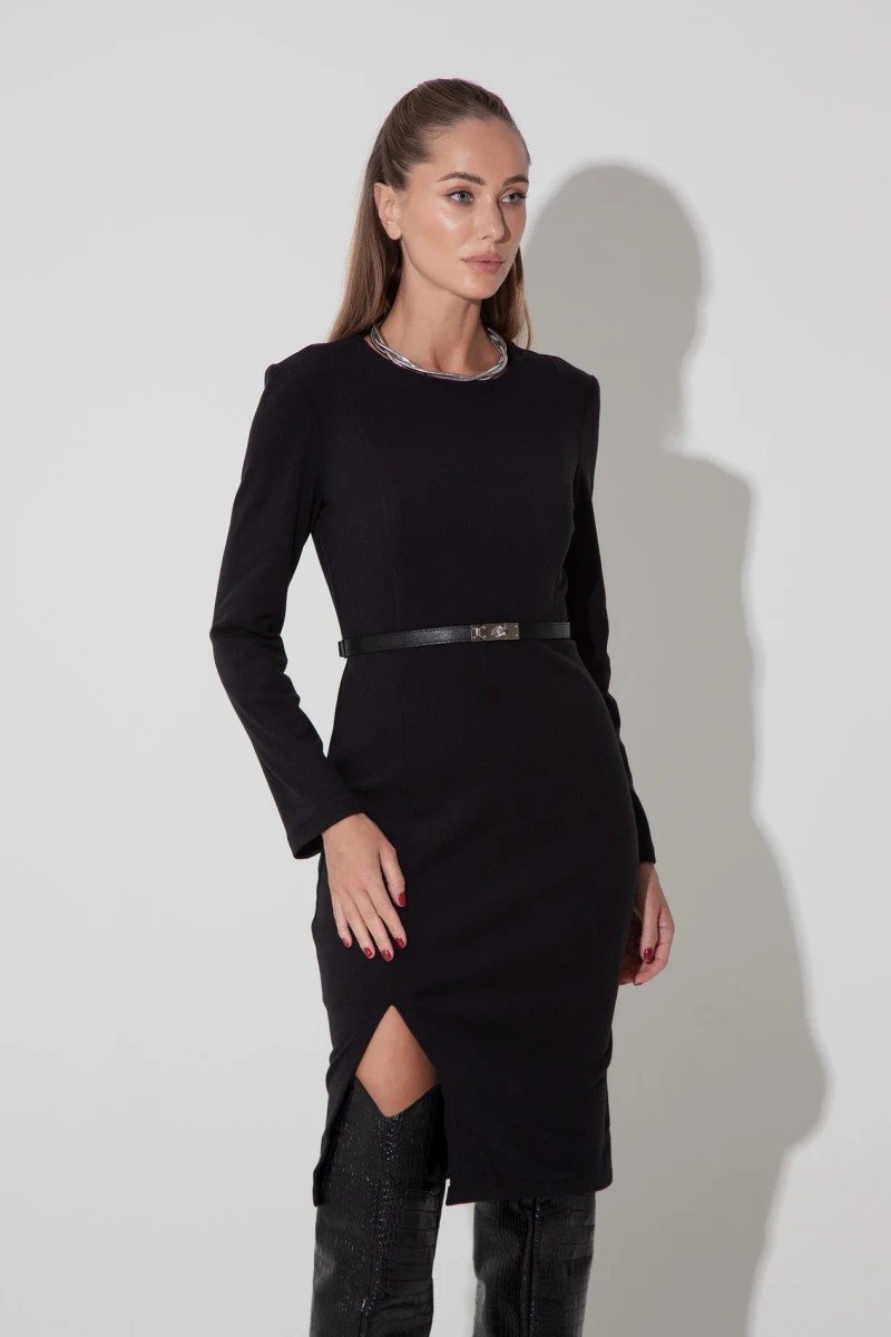 Black demi knitted sheath dress