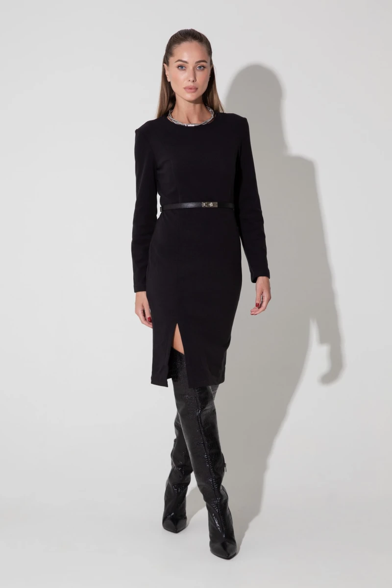 Black demi knitted sheath dress