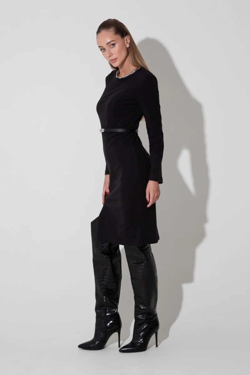 Black demi knitted sheath dress