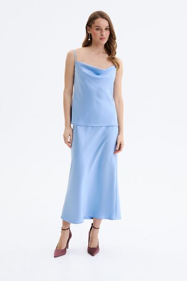 Light blue satin spaghetti strap top #2