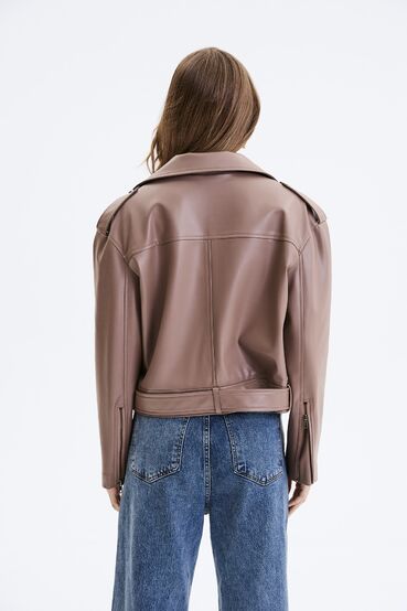 Cacao eco-leather jacket #2