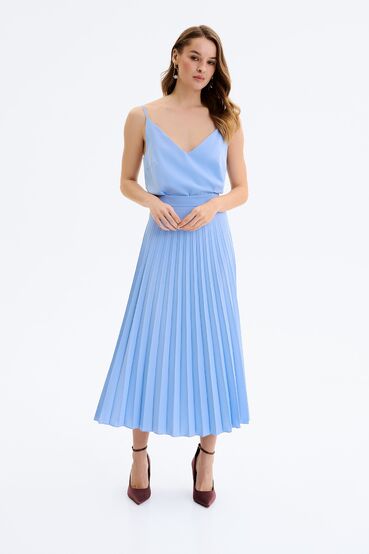 Skirt midi costume fabric polyviscose blue