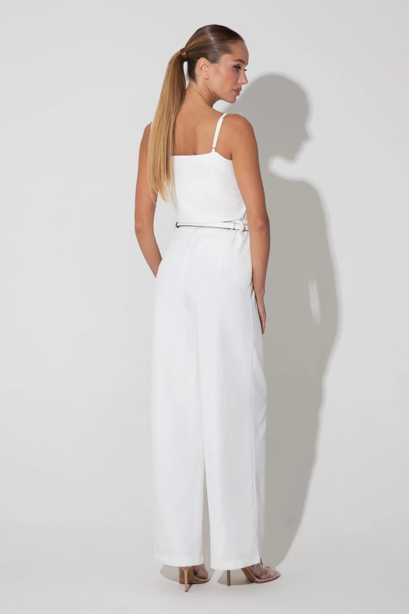 Top with thin straps milk jersey