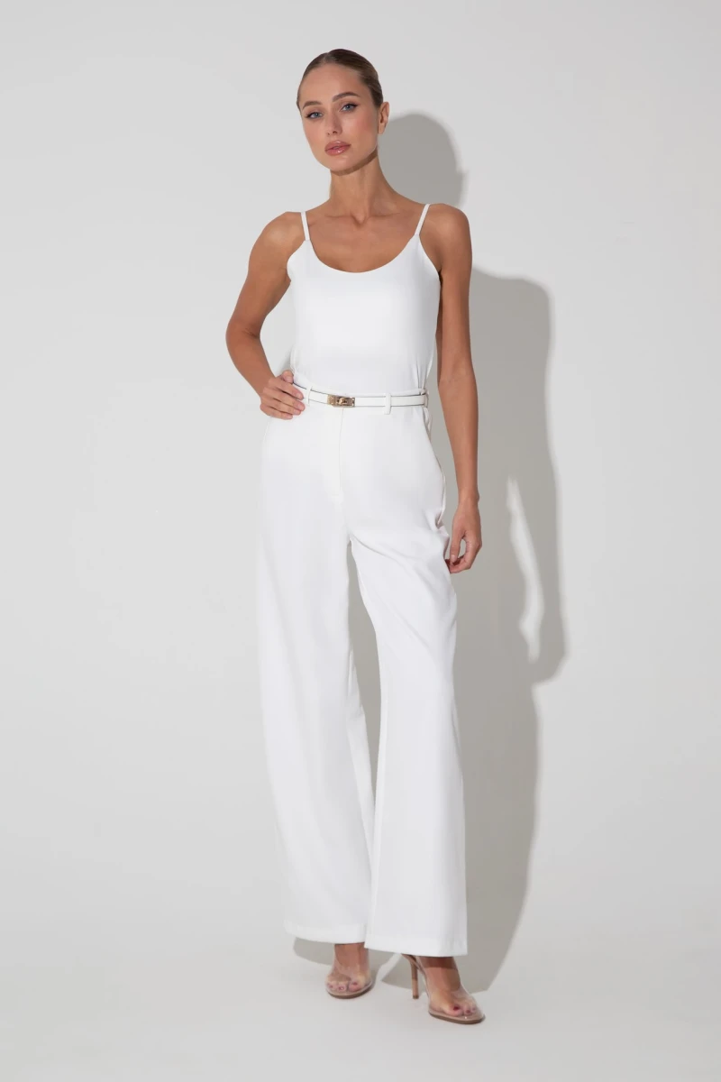 Top with thin straps milk jersey