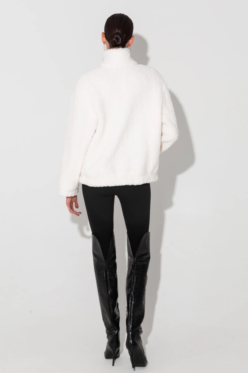 Milky faux fur jacket