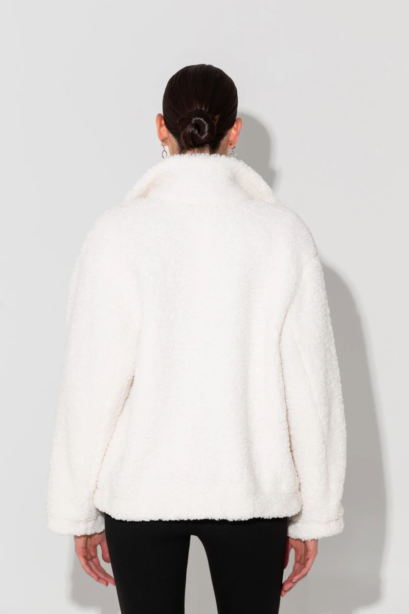 Milky faux fur jacket