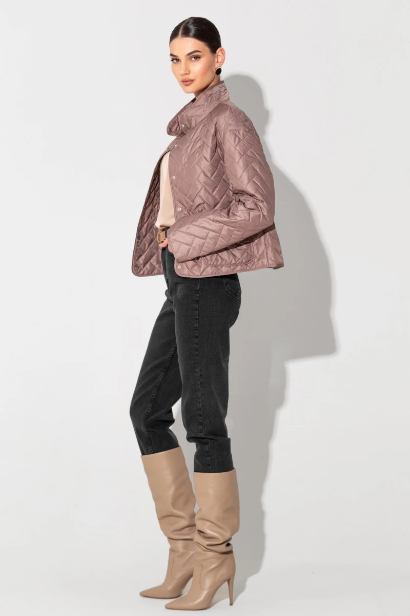 Mocha short quilted jacket #2