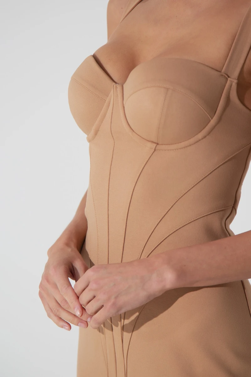 Caramel bodycon dress