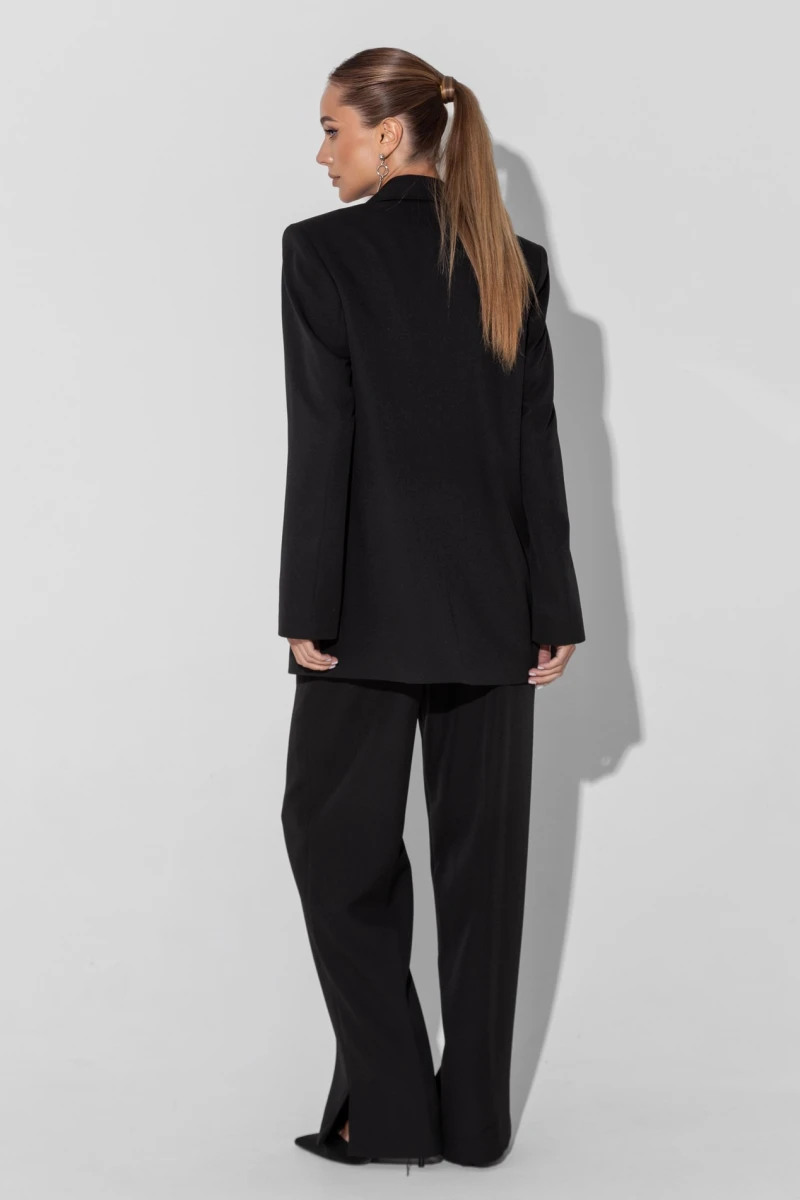 Black trousers with slits