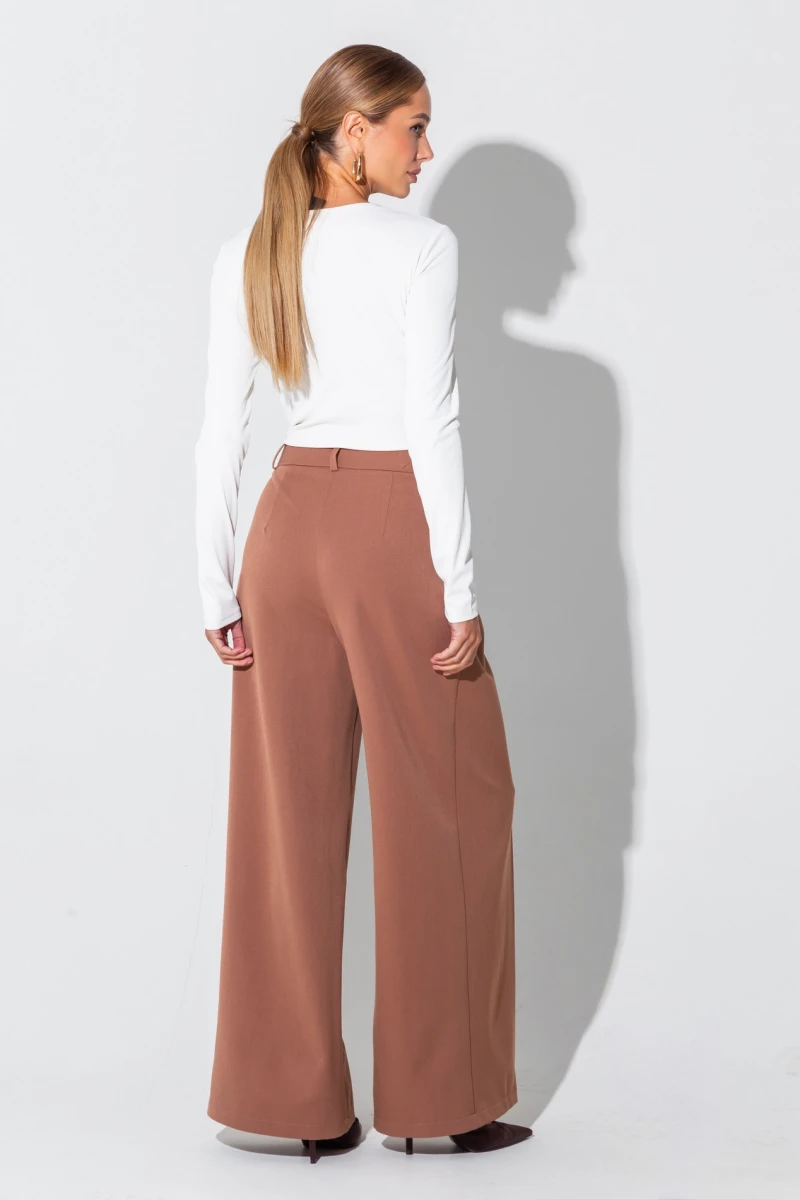 Trousers suit fabric camel