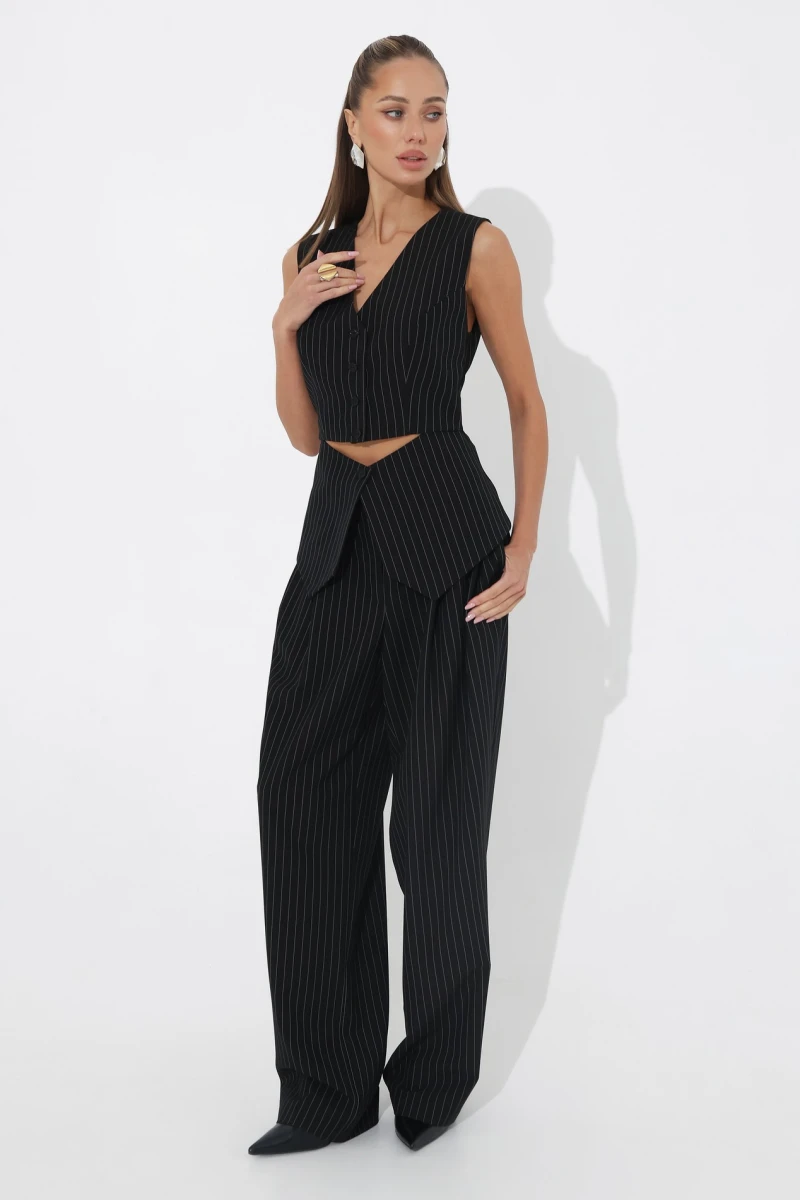 Black pinstripe vest