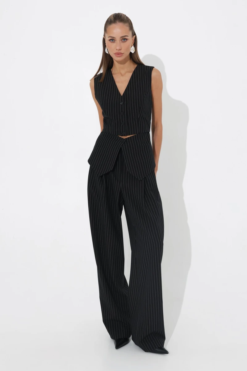 Black pinstripe vest