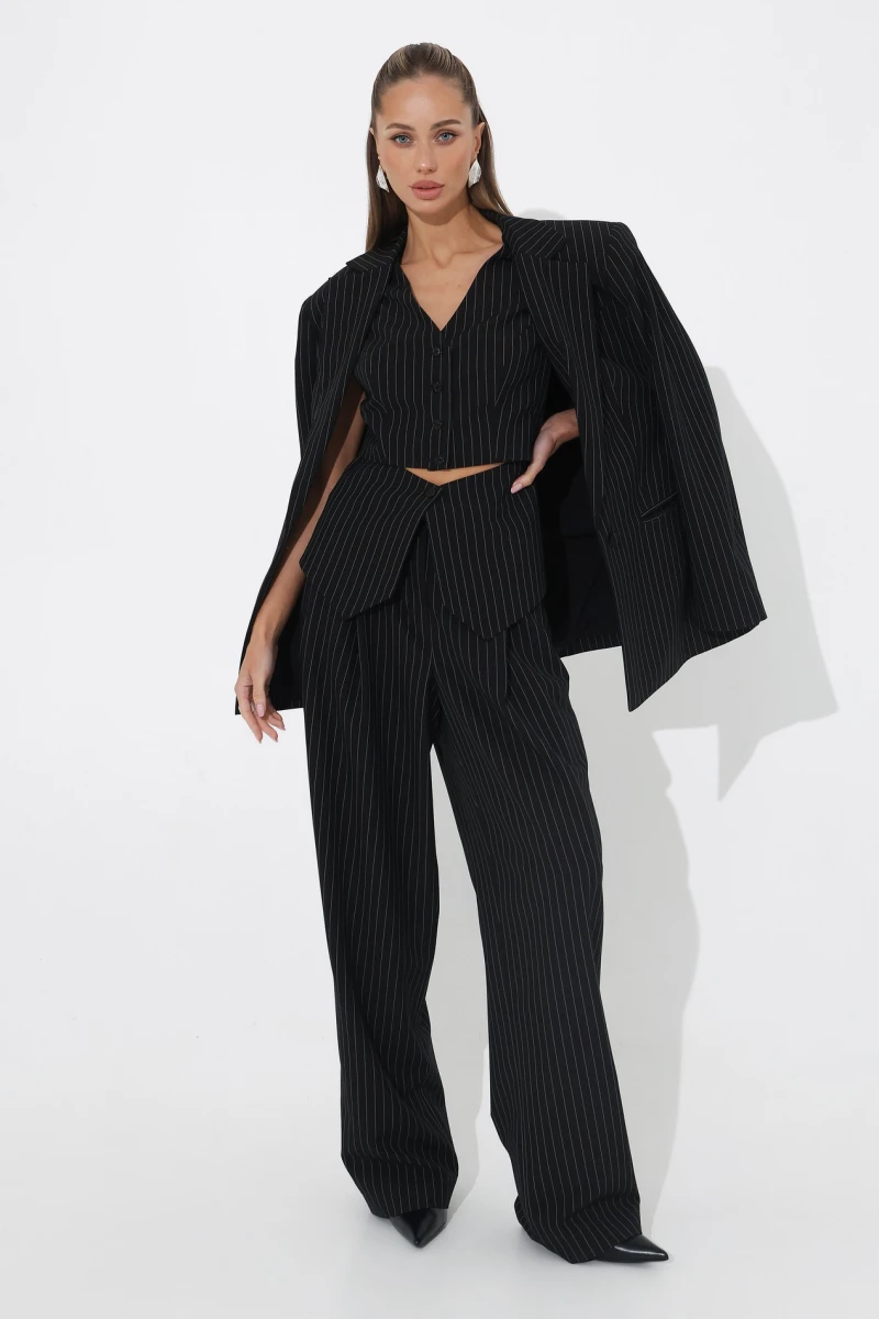 Black pinstripe vest