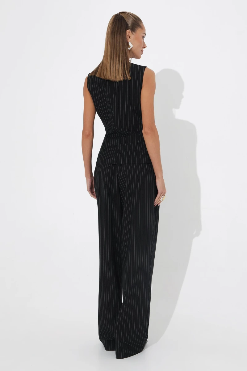 Black pinstripe vest