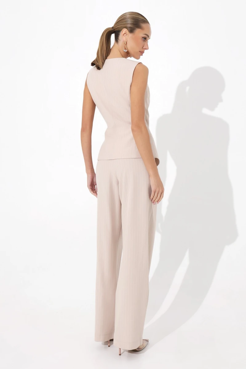 Beige pinstripe vest