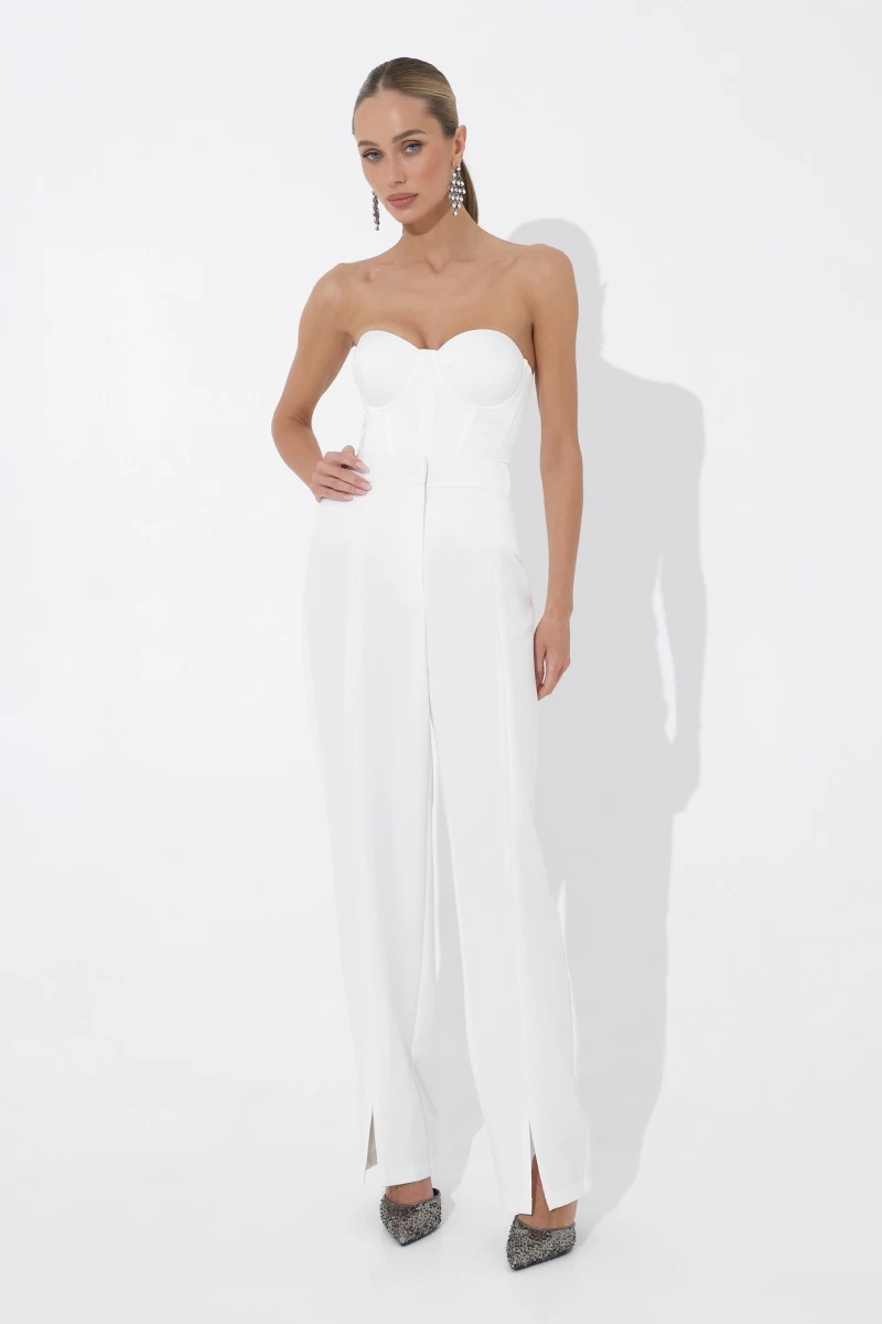 Straight milk trousers