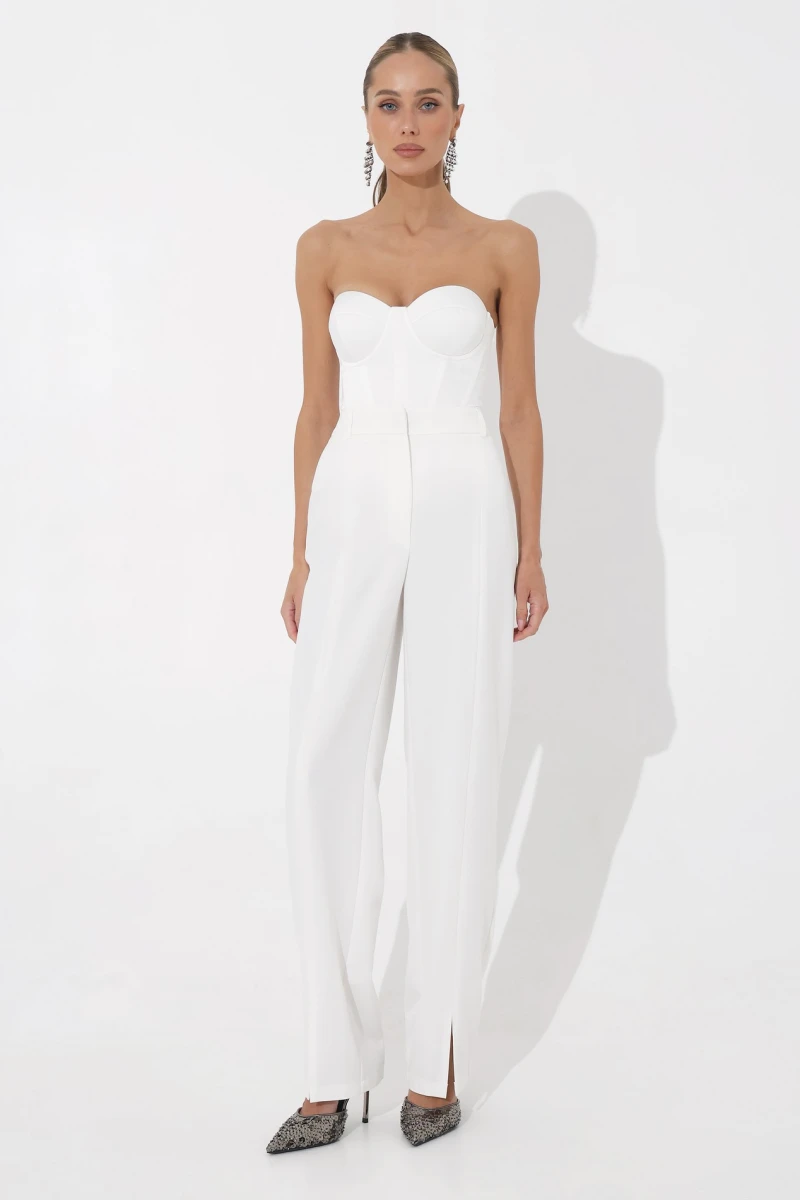 Straight milk trousers